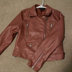 Love Tree Juniors Faux Leather Bomber Jacket Small